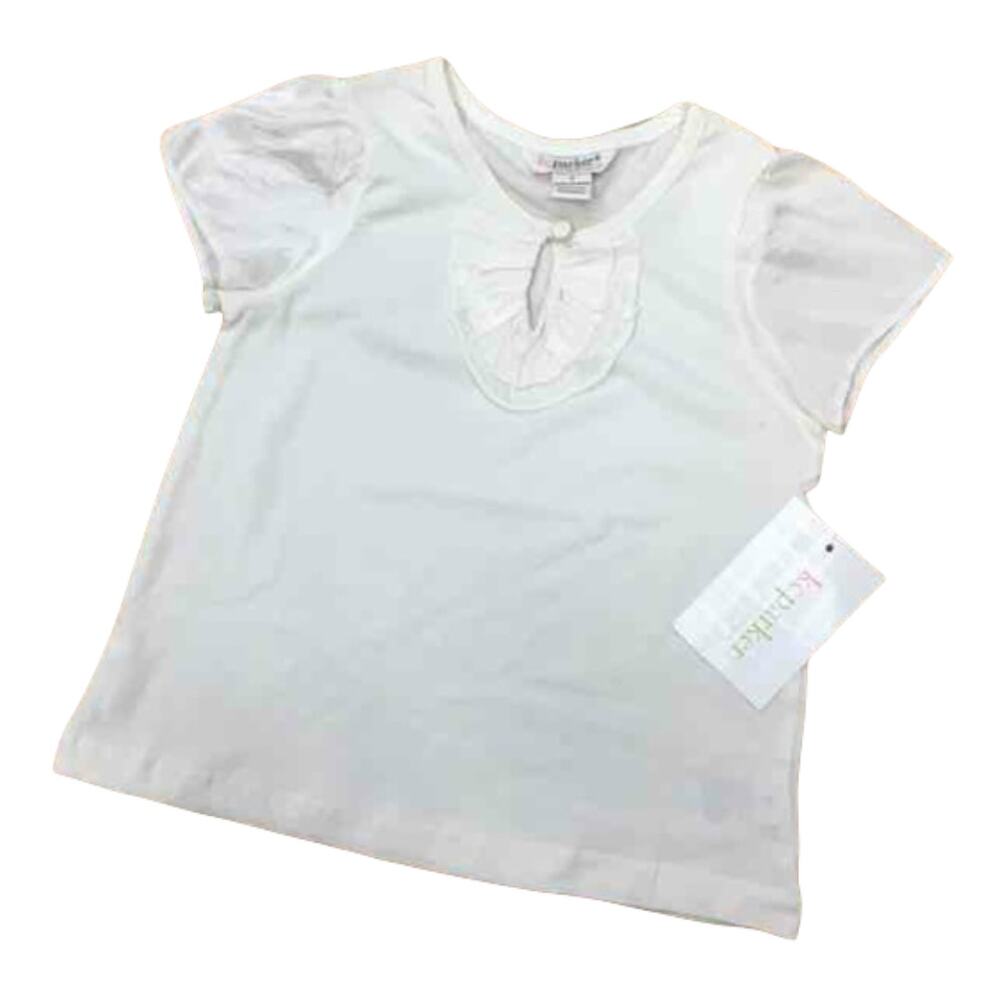 KC Parker Girls Top Size 4 White‎ Ruffle Neck by Hartstrings NEW